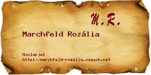 Marchfeld Rozália névjegykártya